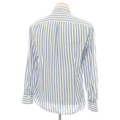 【中古】ブルネロクチネリ Brunello Cucinelli コットン ストライプ ボタンダウン カジュアルシャツ ブルーxホワイト【 S 】【 状態ランクB 】【 メンズ 】