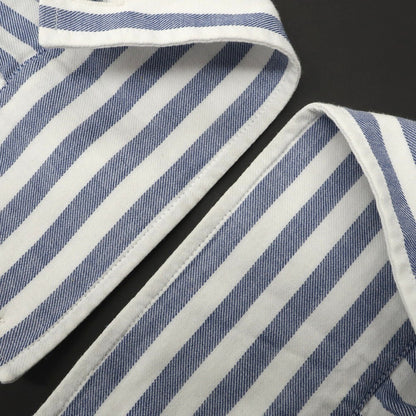 【中古】ブルネロクチネリ Brunello Cucinelli コットン ストライプ ボタンダウン カジュアルシャツ ブルーxホワイト【 S 】【 状態ランクB 】【 メンズ 】