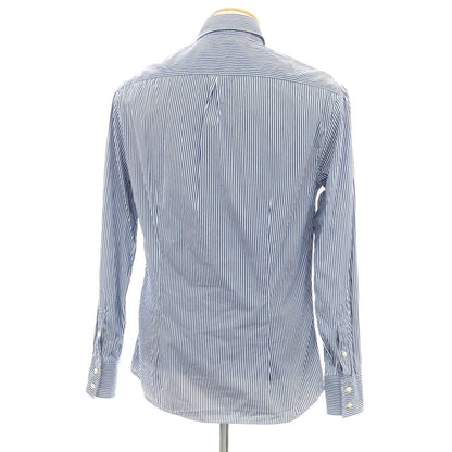 【中古】ブルネロクチネリ Brunello Cucinelli コットン ストライプ ボタンダウン ドレスシャツ ブルーxホワイト【 S 】【 状態ランクC 】【 メンズ 】