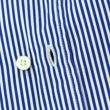 【中古】ブルネロクチネリ Brunello Cucinelli コットン ストライプ ボタンダウン ドレスシャツ ブルーxホワイト【 S 】【 状態ランクC 】【 メンズ 】