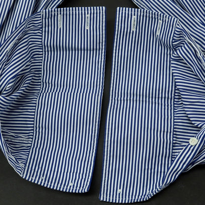 【中古】ブルネロクチネリ Brunello Cucinelli コットン ストライプ ボタンダウン ドレスシャツ ブルーxホワイト【 S 】【 状態ランクC 】【 メンズ 】