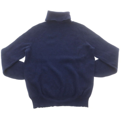 【中古】ブルネロクチネリ Brunello Cucinelli ウールカシミヤシルク リブ タートルネック プルオーバーニット ライトネイビー【 50 】【 状態ランクB 】【 メンズ 】