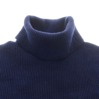 【中古】ブルネロクチネリ Brunello Cucinelli ウールカシミヤシルク リブ タートルネック プルオーバーニット ライトネイビー【 50 】【 状態ランクB 】【 メンズ 】