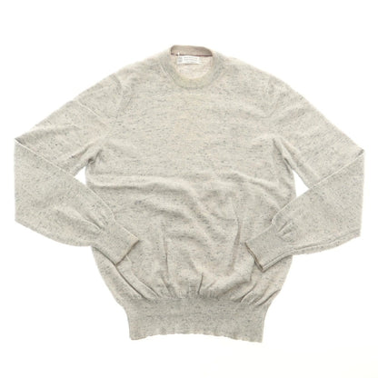 【中古】ブルネロクチネリ Brunello Cucinelli カシミヤ クルーネック プルオーバーニット ライトグレー【 46 】【 状態ランクD 】【 メンズ 】