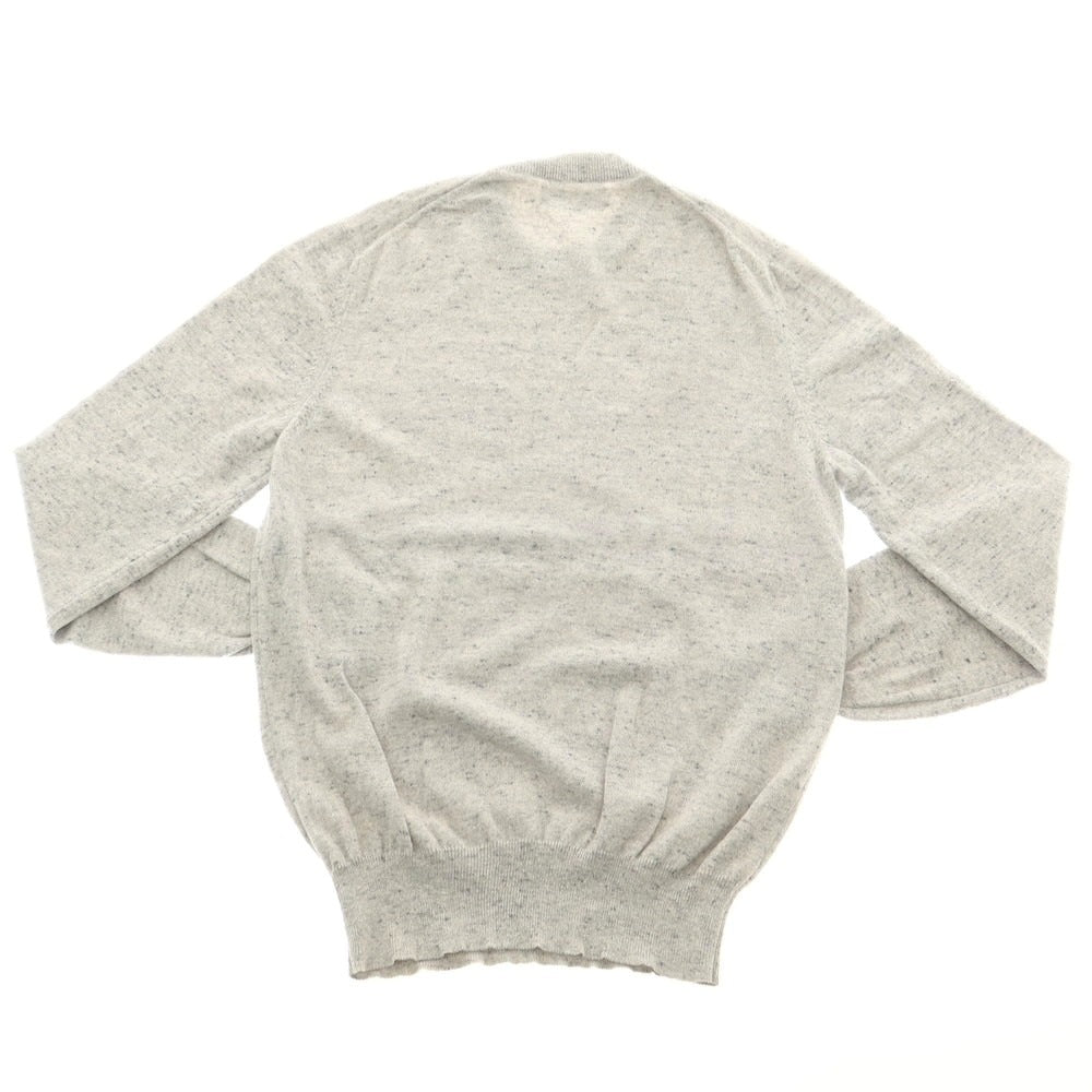 【中古】ブルネロクチネリ Brunello Cucinelli カシミヤ クルーネック プルオーバーニット ライトグレー【 46 】【 状態ランクD 】【 メンズ 】