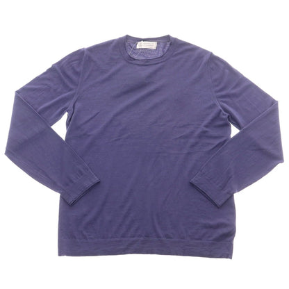 【中古】ブルネロクチネリ Brunello Cucinelli ハイゲージ ウールカシミヤ クルーネック プルオーバーニット ブルーパープル【 46 】【 状態ランクB 】【 メンズ 】