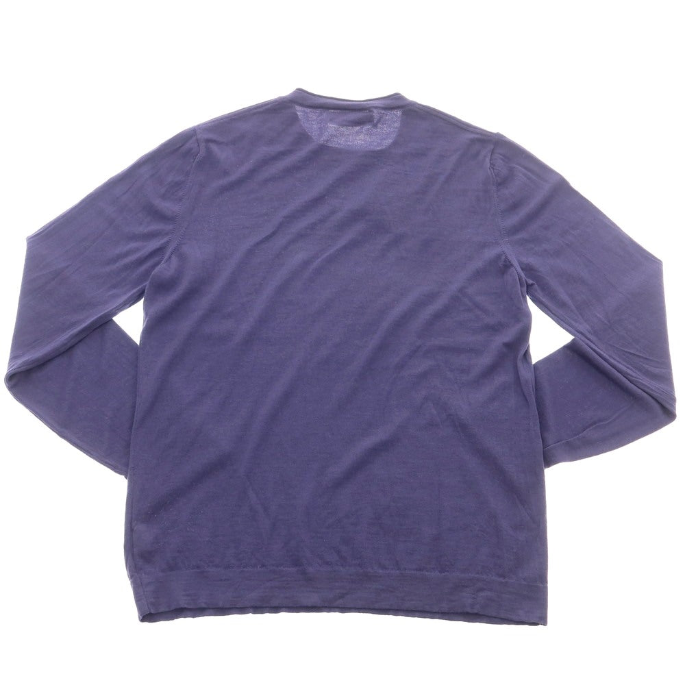【中古】ブルネロクチネリ Brunello Cucinelli ハイゲージ ウールカシミヤ クルーネック プルオーバーニット ブルーパープル【 46 】【 状態ランクB 】【 メンズ 】