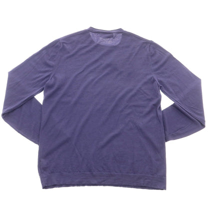 【中古】ブルネロクチネリ Brunello Cucinelli ハイゲージ ウールカシミヤ クルーネック プルオーバーニット ブルーパープル【 46 】【 状態ランクB 】【 メンズ 】