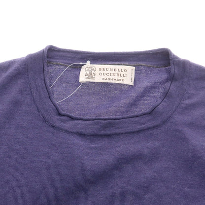 【中古】ブルネロクチネリ Brunello Cucinelli ハイゲージ ウールカシミヤ クルーネック プルオーバーニット ブルーパープル【 46 】【 状態ランクB 】【 メンズ 】
