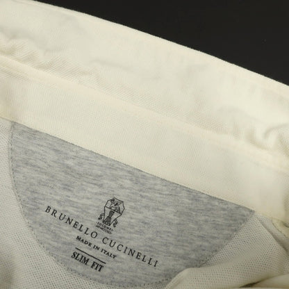 【中古】ブルネロクチネリ Brunello Cucinelli コットン 鹿の子 半袖ポロシャツ アイボリー【 S 】【 状態ランクB 】【 メンズ 】