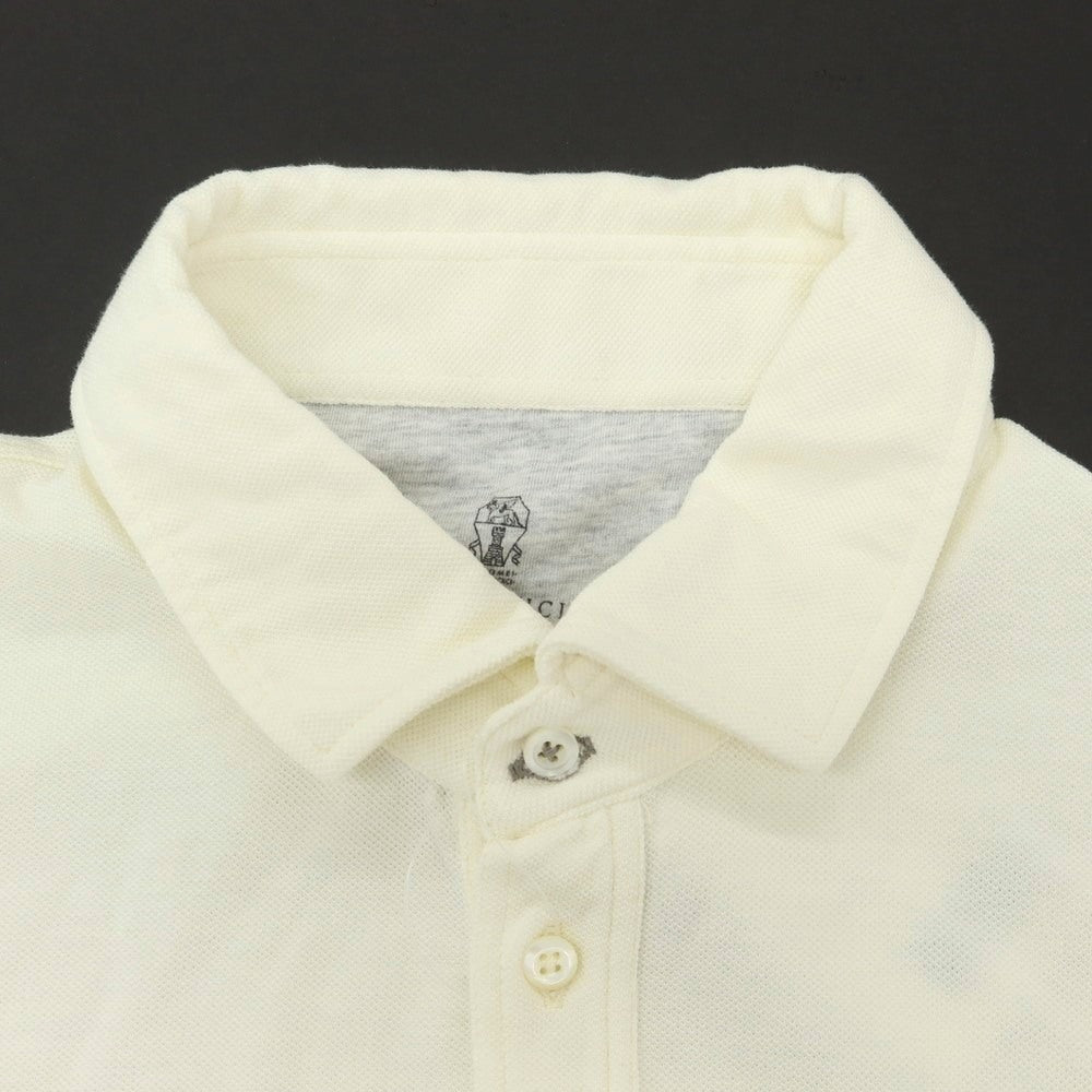 【中古】ブルネロクチネリ Brunello Cucinelli コットン 鹿の子 半袖ポロシャツ アイボリー【 S 】【 状態ランクB 】【 メンズ 】