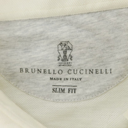 【中古】ブルネロクチネリ Brunello Cucinelli コットン 鹿の子 半袖ポロシャツ アイボリー【 S 】【 状態ランクB 】【 メンズ 】