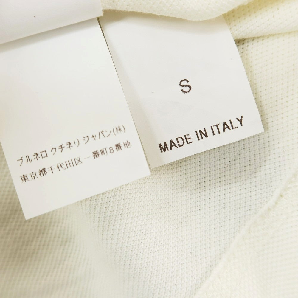 【中古】ブルネロクチネリ Brunello Cucinelli コットン 鹿の子 半袖ポロシャツ アイボリー【 S 】【 状態ランクB 】【 メンズ 】