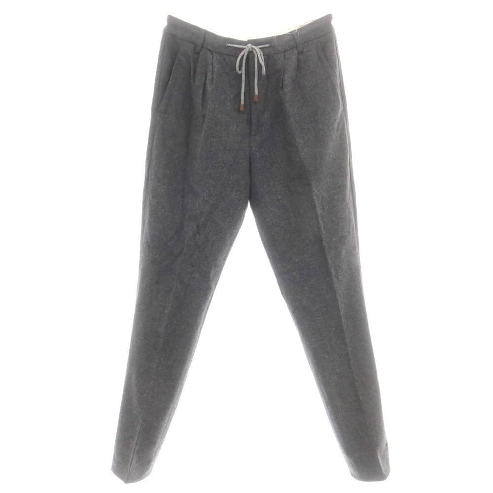 【中古】ブルネロクチネリ Brunello Cucinelli ウール イージースラックスパンツ チャコールグレー【 46 】【 状態ランクD 】【 メンズ 】