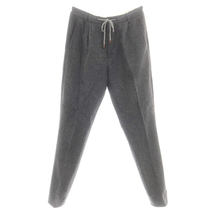 【中古】ブルネロクチネリ Brunello Cucinelli ウール イージースラックスパンツ チャコールグレー【 46 】【 状態ランクD 】【 メンズ 】
