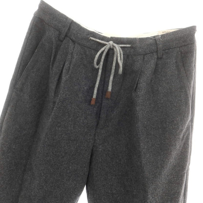 【中古】ブルネロクチネリ Brunello Cucinelli ウール イージースラックスパンツ チャコールグレー【 46 】【 状態ランクD 】【 メンズ 】