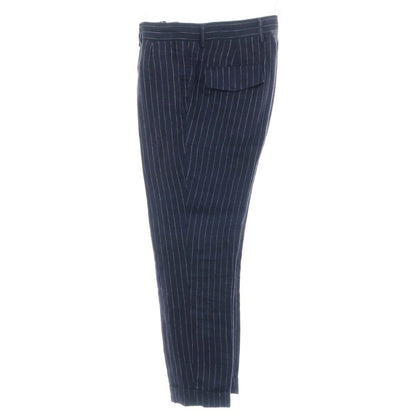 【中古】ブルネロクチネリ Brunello Cucinelli リネン ピンストライプ ドレススラックスパンツ ネイビーxホワイト【 44 】【 状態ランクC 】【 メンズ 】
