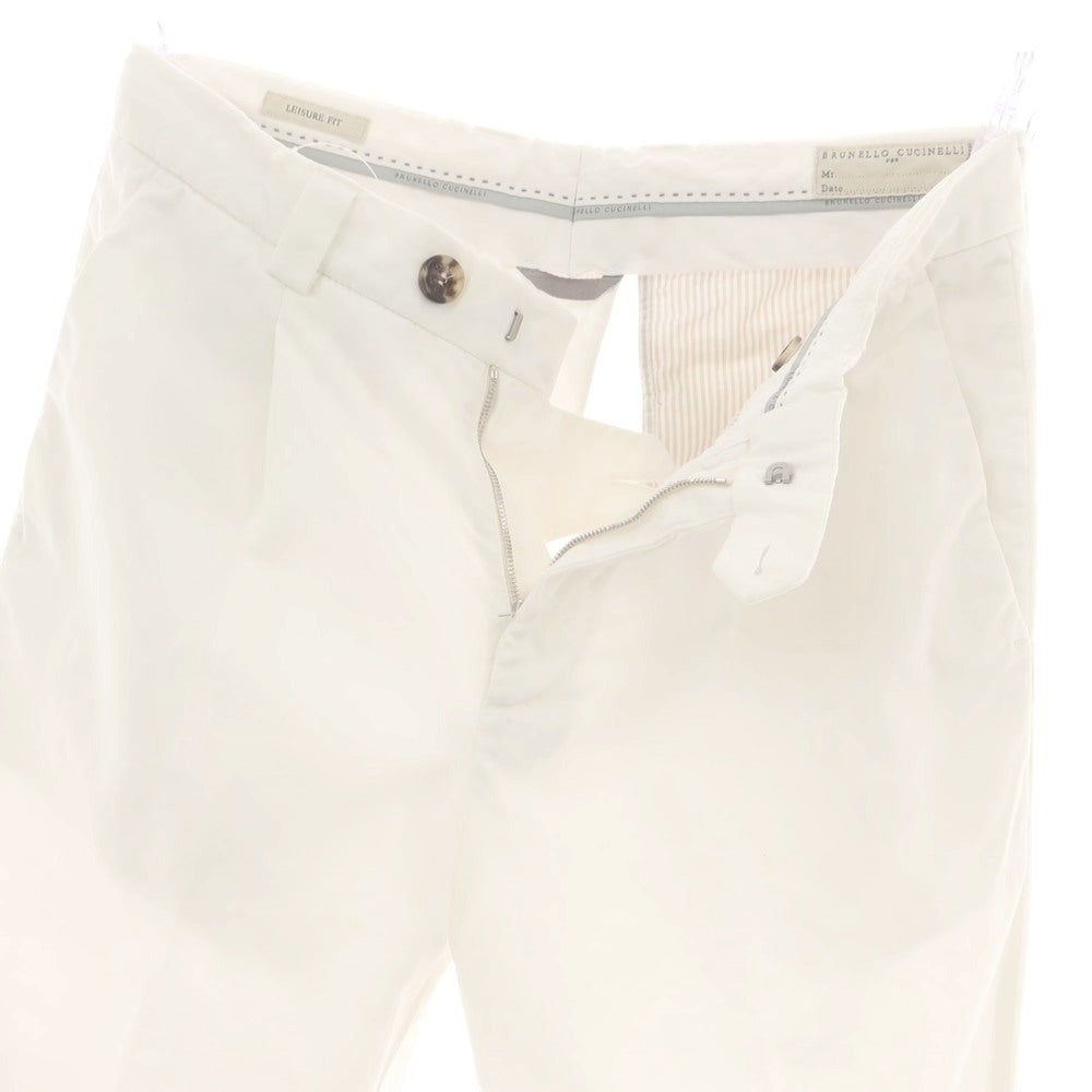 【中古】ブルネロクチネリ Brunello Cucinelli コットン カジュアルスラックスパンツ ホワイト【 46 】【 状態ランクC 】【 メンズ 】