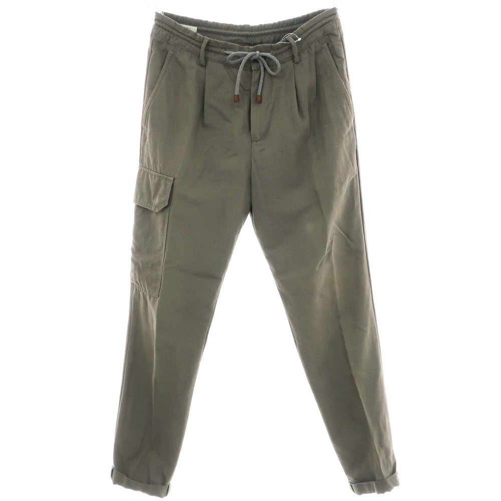 【中古】ブルネロクチネリ Brunello Cucinelli ウールコットン イージーパンツ スモーキーオリーブ系【 44 】【 状態ランクD 】【 メンズ 】