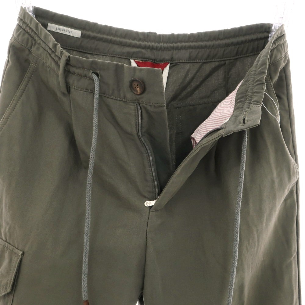 【中古】ブルネロクチネリ Brunello Cucinelli ウールコットン イージーパンツ スモーキーオリーブ系【 44 】【 状態ランクD 】【 メンズ 】