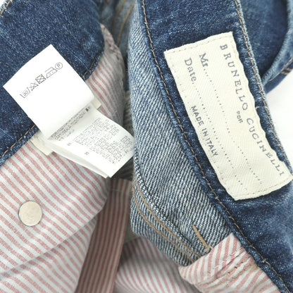 【中古】ブルネロクチネリ Brunello Cucinelli コットン ジーンズ デニムパンツ ブルー【 44 】【 状態ランクC 】【 メンズ 】
