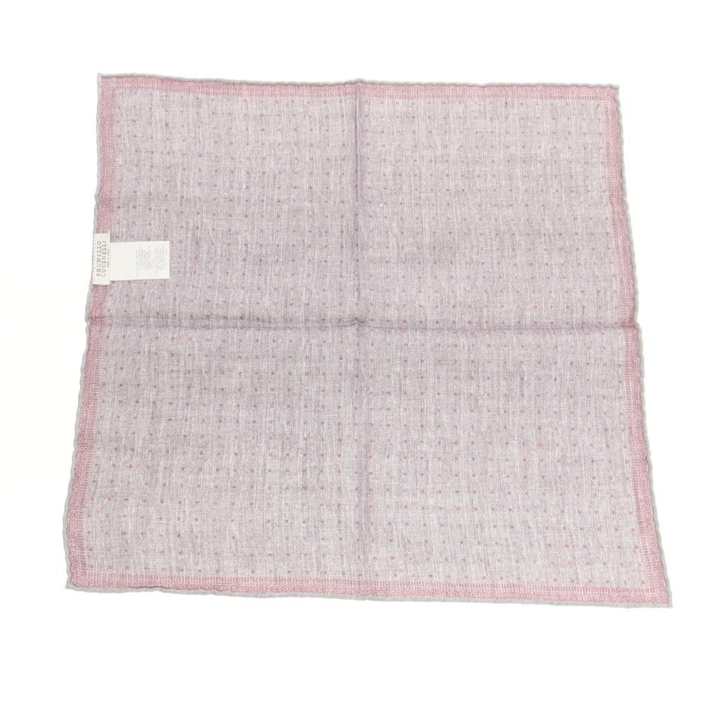 【中古】ブルネロクチネリ Brunello Cucinelli コットンウール ポケットチーフ グレーxレッド【 状態ランクB 】【 メンズ 】