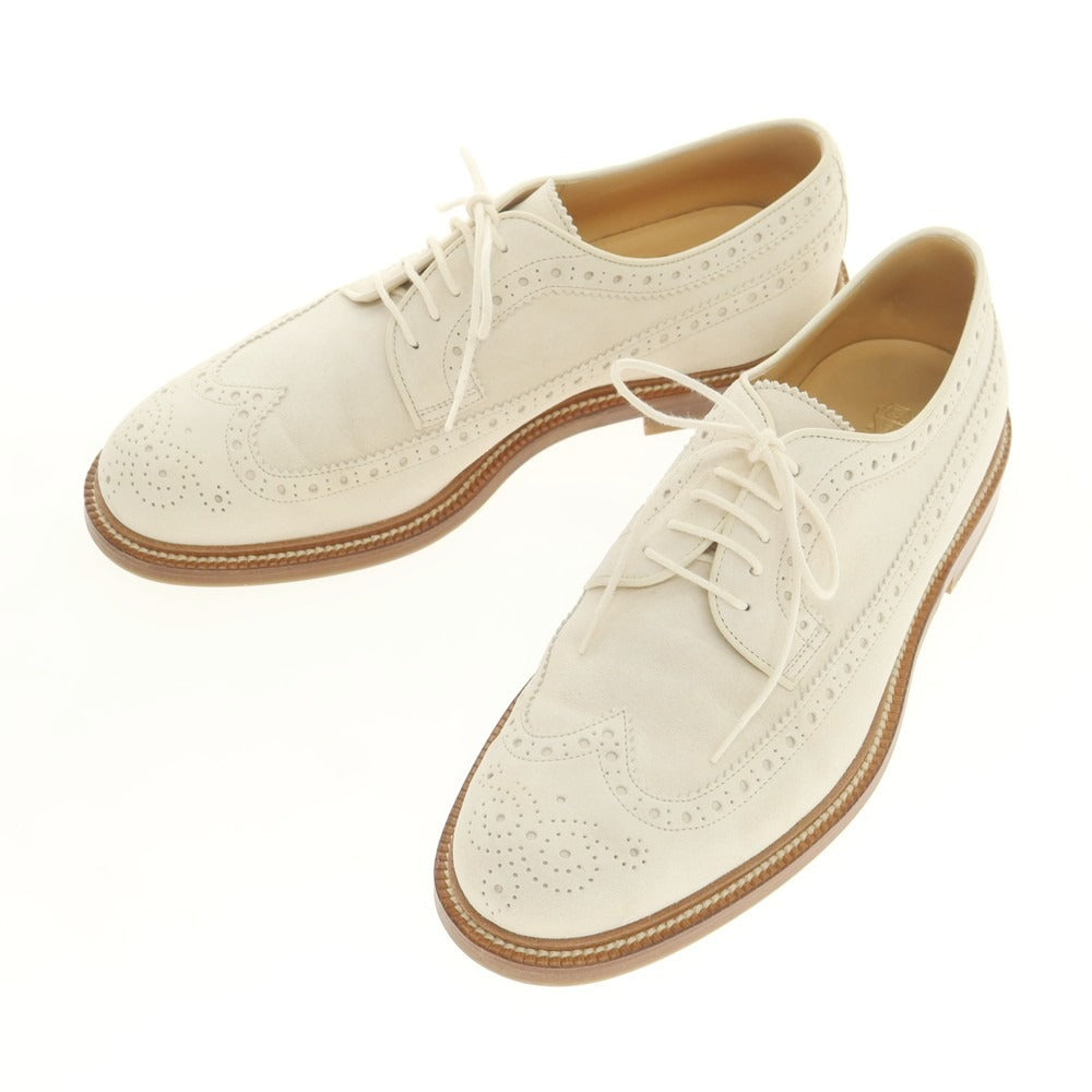 【中古】ブルネロクチネリ Brunello Cucinelli スエード ロングウイングチップ ドレスシューズ アイボリーベージュ【 42 1/2 】【 状態ランクB 】【 メンズ 】