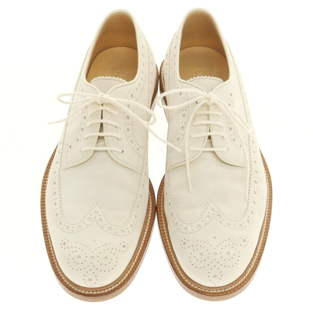 【中古】ブルネロクチネリ Brunello Cucinelli スエード ロングウイングチップ ドレスシューズ アイボリーベージュ【 42 1/2 】【 状態ランクB 】【 メンズ 】
