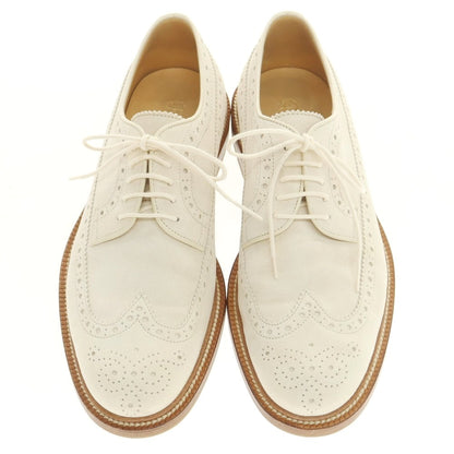 【中古】ブルネロクチネリ Brunello Cucinelli スエード ロングウイングチップ ドレスシューズ アイボリーベージュ【 42 1/2 】【 状態ランクB 】【 メンズ 】