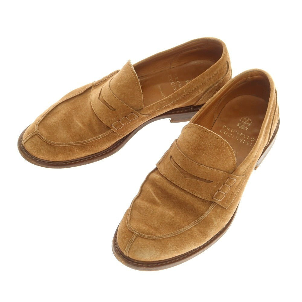 【中古】ブルネロクチネリ Brunello Cucinelli スエード コインローファー ブラウン【 42 】【 状態ランクC 】【 メンズ 】