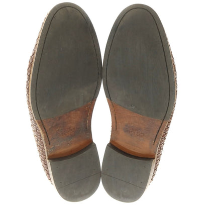 【中古】ブルネロクチネリ Brunello Cucinelli イントレチャートレザー コインローファー ブラウン【 42 1/2 】【 状態ランクD 】【 メンズ 】