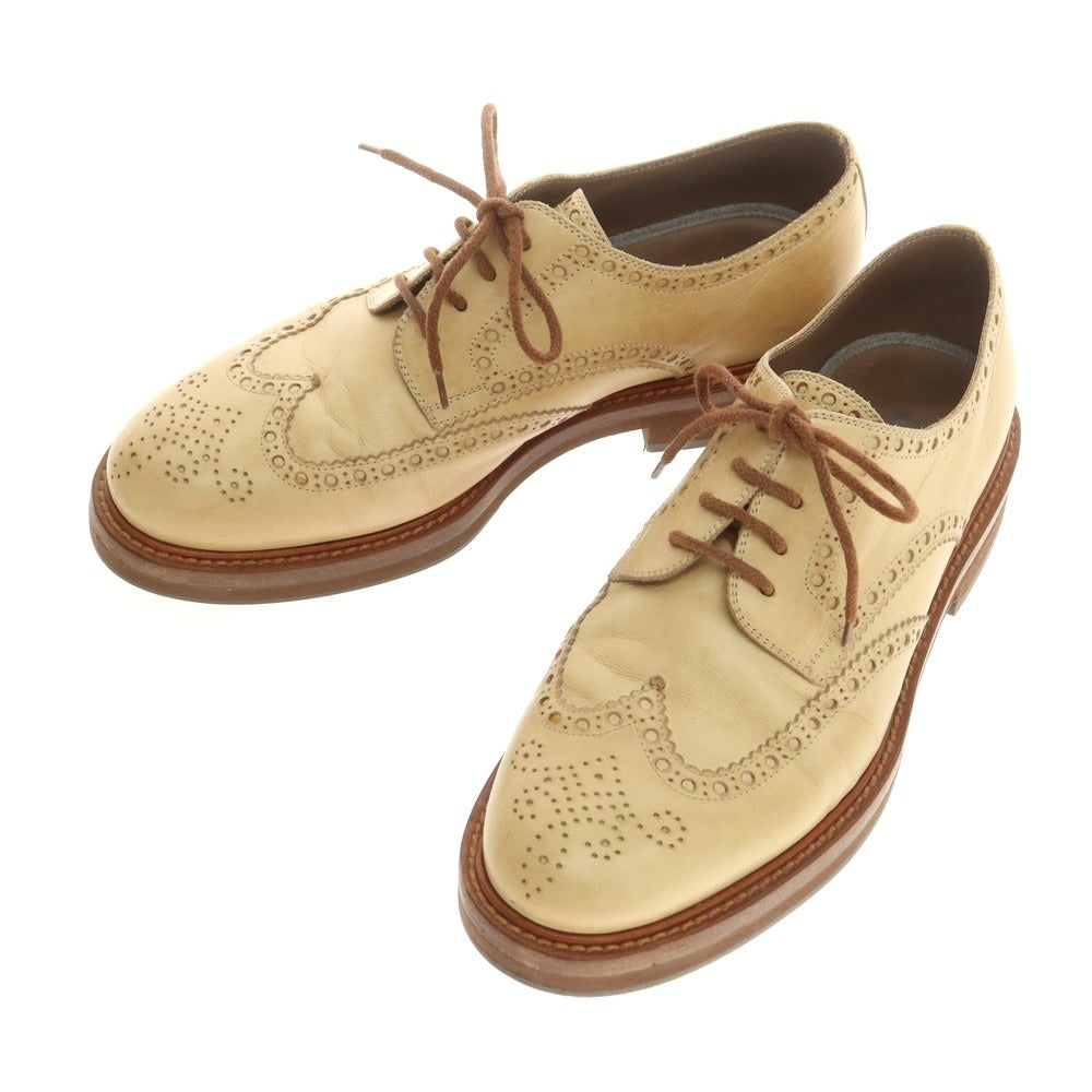 【中古】ブルネロクチネリ Brunello Cucinelli ウイングチップ ドレスシューズ ベージュ【 42 】【 状態ランクB 】【 メンズ 】