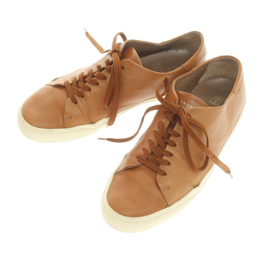【中古】ブルネロクチネリ Brunello Cucinelli レザー スニーカー ブラウン【 42 】【 状態ランクD 】【 メンズ 】