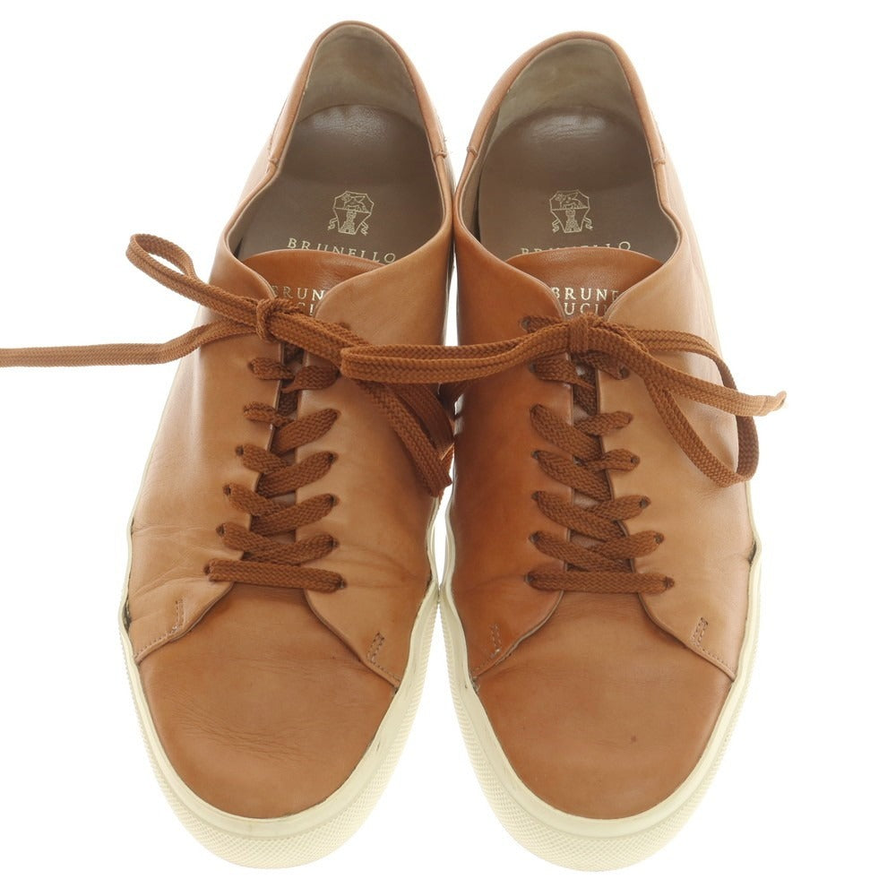 【中古】ブルネロクチネリ Brunello Cucinelli レザー スニーカー ブラウン【 42 】【 状態ランクD 】【 メンズ 】