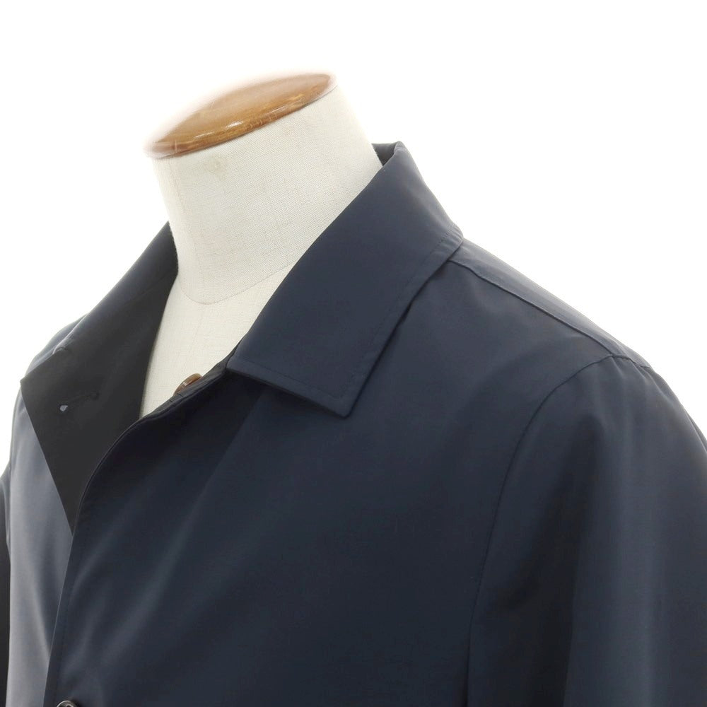 【中古】【未使用】キーレッド ケイレッド KIRED リバーシブル ウールナイロン ステンカラーコート ネイビーxブラック【 46 】【 状態ランクS 】【 メンズ 】