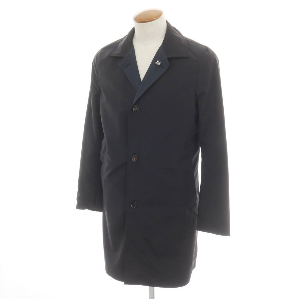 【中古】【未使用】キーレッド ケイレッド KIRED リバーシブル ウールナイロン ステンカラーコート ネイビーxブラック【 46 】【 状態ランクS 】【 メンズ 】
