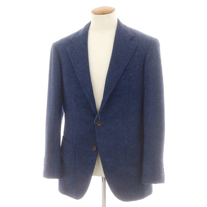 【中古】サルトリア ラファニエロ Sartoria Raffaniello ツイードウール テーラードジャケット ネイビーブルー【 48 】【 状態ランクB 】【 メンズ 】