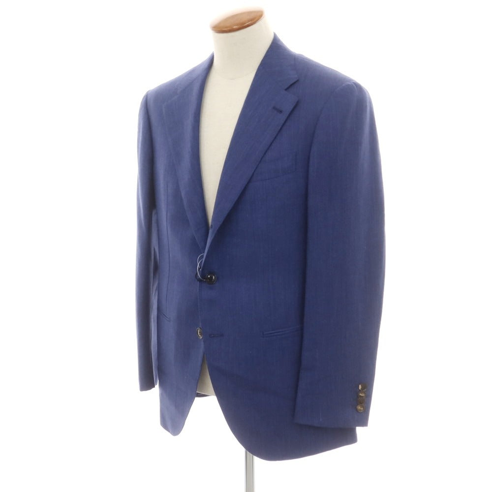 【中古】【未使用】サルトリア ラファニエロ Sartoria Raffaniello ウールシルクリネン テーラードジャケット ブルー系【 48 】【 状態ランクS 】【 メンズ 】