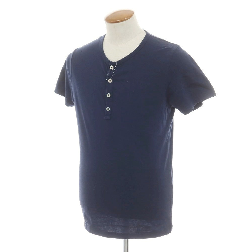 【中古】ヴェルト VERTO コットン ヘンリーネック 半袖Ｔシャツ ネイビー【 M 】【 状態ランクC 】【 メンズ 】