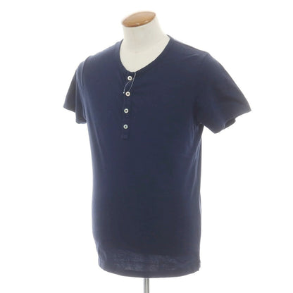 【中古】ヴェルト VERTO コットン ヘンリーネック 半袖Ｔシャツ ネイビー【 M 】【 状態ランクC 】【 メンズ 】