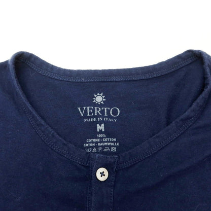 【中古】ヴェルト VERTO コットン ヘンリーネック 半袖Ｔシャツ ネイビー【 M 】【 状態ランクC 】【 メンズ 】