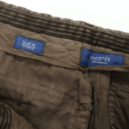 【中古】インコテックス INCOTEX CONMFORTCHINO ストレッチ コットン カジュアルスラックスパンツ ダークブラウン系【 44 】【 状態ランクC 】【 メンズ 】