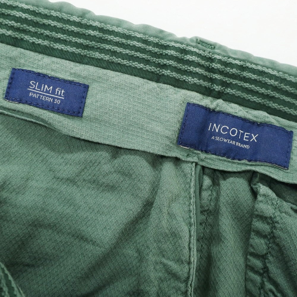 【中古】インコテックス INCOTEX ストレッチ コットン カジュアルスラックスパンツ グリーン【 44 】【 状態ランクC 】【 メンズ 】 [DPD]