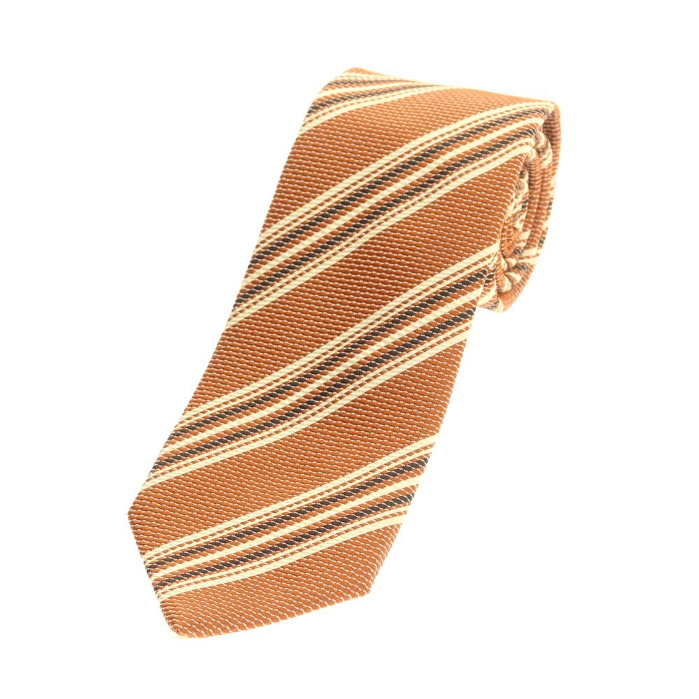 【中古】ルイジ ボレッリ Luigi Borrelli シルク ストライプ柄ネクタイ オレンジ【 状態ランクB 】【 メンズ 】