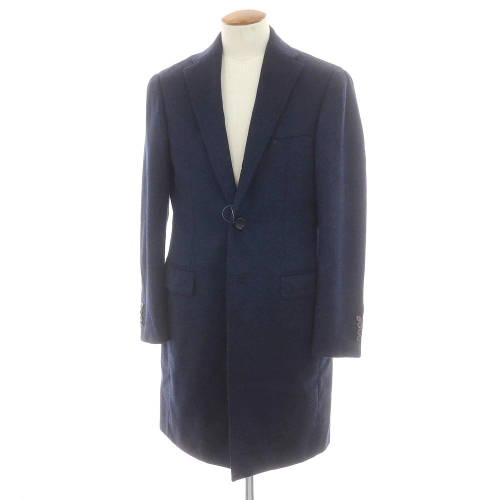 【中古】リングヂャケット RING JACKET ウールカシミヤ チェスターフィールドコート ネイビー【 48 】【 状態ランクB 】【 メンズ 】