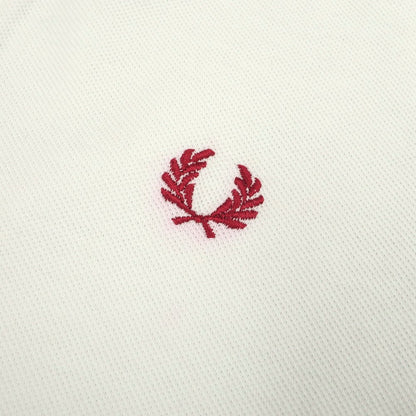 【中古】フレッドペリー FRED PERRY コットン 鹿の子 半袖ポロシャツ ホワイト【 38 】【 状態ランクC 】【 メンズ 】