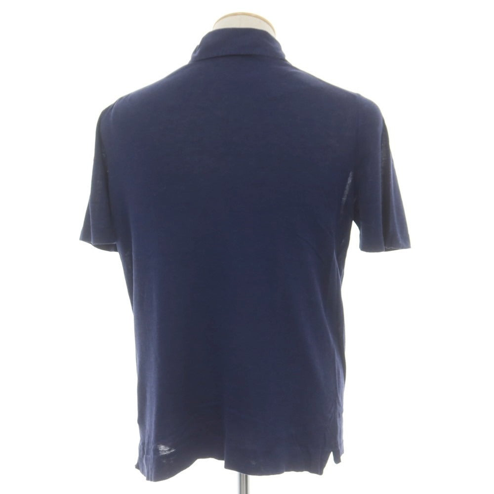 【中古】エルメネジルドゼニア Ermenegildo Zegna コットン 半袖ポロシャツ ネイビー【 S 】【 状態ランクC 】【 メンズ 】