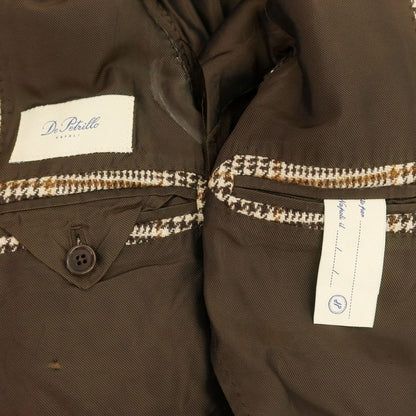 【中古】デペトリロ DE PETRILLO ウール チェック テーラードジャケット ブラウン系【 42 】【 状態ランクC 】【 メンズ 】