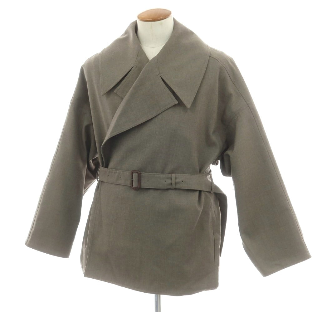 【中古】パン pan ウール トレンチコート グレイッシュカーキ【 M 】【 状態ランクB 】【 メンズ 】