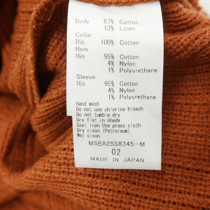 【中古】シーグリーン Seagreen 2025年春夏 コットンリネン 半袖 ポロニット ブラウン【 2 】【 状態ランクA 】【 メンズ 】